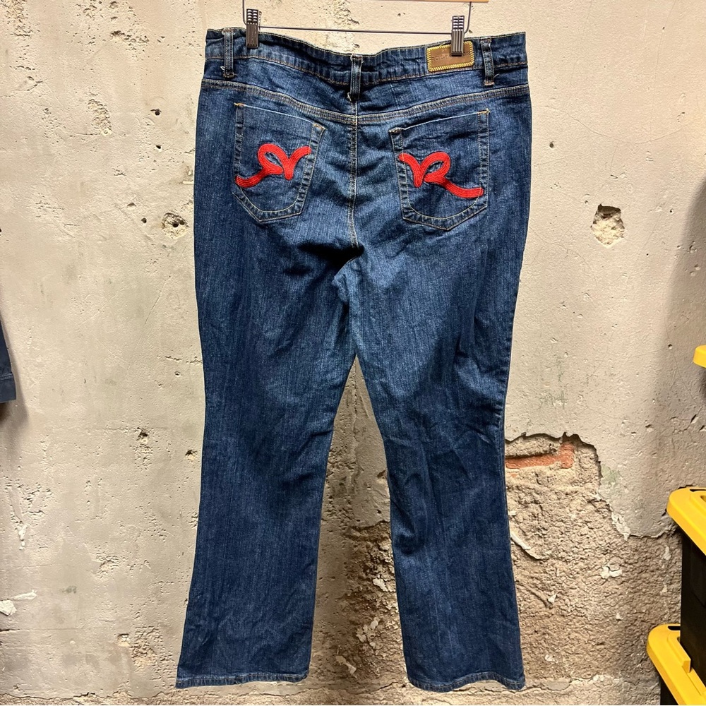 Rocawear Vintage Y2K Embroidered R Logo Mid Rise Boot Cut Jeans 20 Plus Size 38